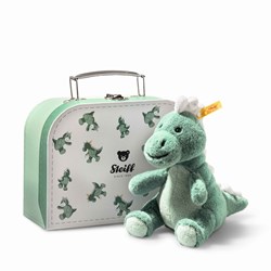 Steiff dinosauro di peluche Joshi baby T-Rex in valigia - 16 cm - verde chiaro