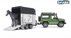 Bruder Land Rover Defender met paardentransport inclusief pa