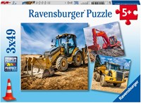 Ravensburger puzzle veicoli da cantiere - 3x49 pezzi - puzzle bambini