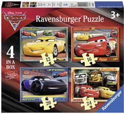 Ravensburger puzzle Disney Cars 3 puzzle bambini 4-in-1 12-16-20-24 pezzi