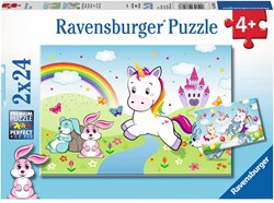 Ravensburger puzzle unicorno fantasia 2x24 pezzi puzzle bambini