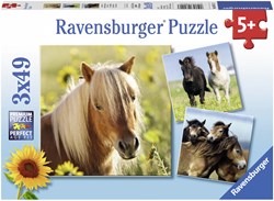 Ravensburger puzzle pony puzzle bambini 3x49 pezzi cavalli