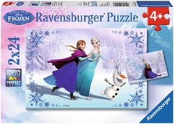 Ravensburger Disney Frozen puzzle - puzzle bambini 2x24 pezzi - sorelle per sempre