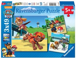 Ravensburger puzzle PAW Patrol - puzzle per bambini 3x49 pezzi - Squadra a 4 Zampe