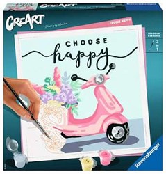 Ravensburger dipingi con i numeri CreArt Choose Happy - kit creativo hobby