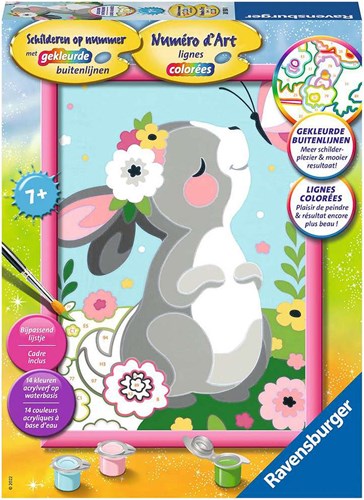 Ravensburger dipingere con i numeri Serie Classica D coniglietto con farfalla - kit pittura