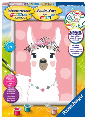 Ravensburger dipingi con i numeri lama - set creativo per bambini