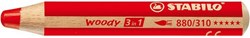 STABILO matita colorata woody 3 in 1 rossa - multitasking per bambini