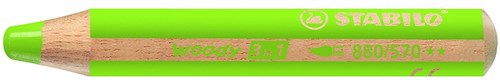 Stabilo matita colorata woody 3 in 1 verde chiaro - multitalento creativo