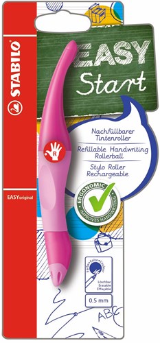 Stabilo penna roller ergonomica destrimani rosa/rosa chiaro ricaricabile