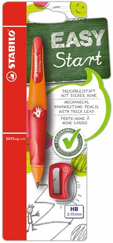 Stabilo matita meccanica ergonomica per bambini destrimani arancione rosso