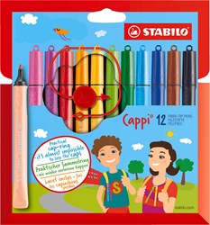 Stabilo pennarelli Cappi astuccio 12 pezzi con cordino per bambini