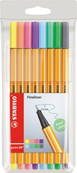 Stabilo fineliner astuccio pastello 8 colori point 88 0,4 mm