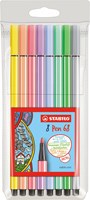 Stabilo astuccio premium pennarelli 8 colori pastello pen 68