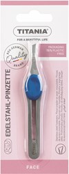Titania pinzetta acciaio inox 9,5cm con manico - pinzetta di precisione argento