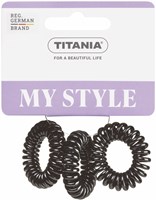 Titania accessorio capelli elastico anti-nodi nero 3 pezzi 3,5cm