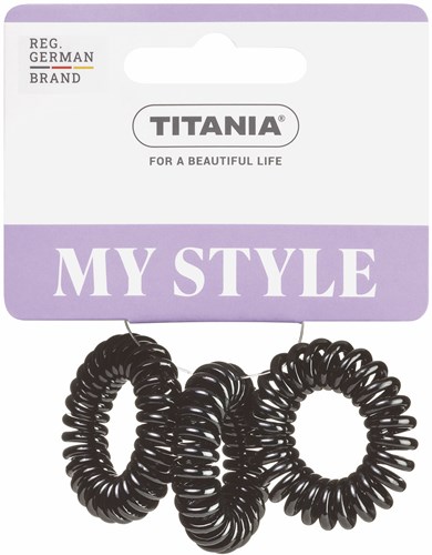 Titania accessorio capelli elastico anti-nodi nero 3 pezzi 3,5cm