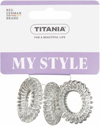 Titania accessorio capelli elastico anti-nodi 3,5 cm trasparente 3 pezzi