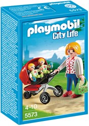 Playmobil City Life Mother with Twin Stroller personaggio per gioco di costruzione