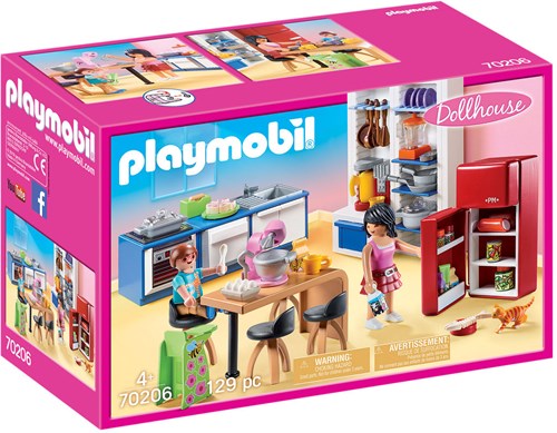 Playmobil Dollhouse cucina familiare - set da gioco 70206