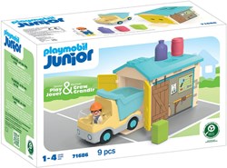 Playmobil cantiere Junior Operaio con garage di smistamento playset