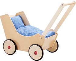 Haba passeggino in legno per bambole - naturale manico regolabile resistente