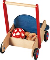 Haba carrello primi passi in legno rosso blu per bambini piccoli