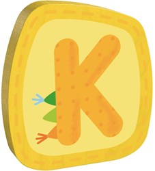 Haba lettera in legno K decorazione colorata per cameretta