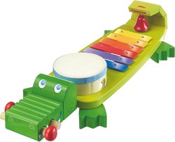 Haba giocattoli musicali - Coccodrillo sonoro set di strumenti in legno per bambini