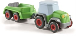 Haba trattore con rimorchio - giocattolo da fattoria in legno per bambini