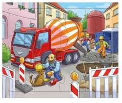 Haba puzzle veicoli da cantiere - puzzle in cartone per bambini - set 3-in-1