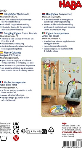 Haba figura sospesa amici del bosco giocattolo neonato peluche colorato-3