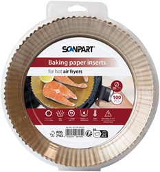 ScanPart Carta forno per airfryer tonda 20cm 100 pezzi antiaderente