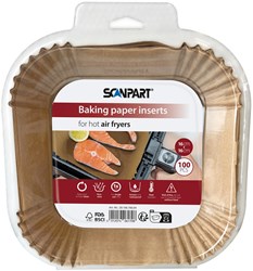 ScanPart carta da forno per airfryer quadrata 16x16cm 100 pezzi antiaderente