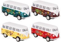 Goki autobus Volkswagen giocattolo in metallo con motore a retrocarica 1:64