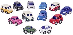 Goki Mini Racer II auto giocattolo in metallo - pull-back, 5 cm