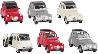 Goki Citroën 2CV auto giocattolo con motore a retrocarica - metallo - scala 1:34-39