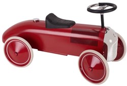 Goki auto cavalcabile - rosso veicolo per bambini con ruote in gomma