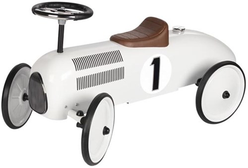 Goki auto cavalcabile - bianca - veicolo cavalcabile per bambini - giocattolo