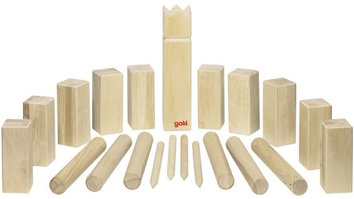 Goki Kubb Vikings gioco da esterno XL in borsa di cotone - set in legno