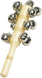 Goki strumento musicale in legno bastone con 13 campanelli - giocattolo musicale