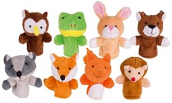 Goki burattini da dito animali del bosco set - peluche per bambini