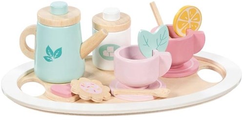 Goki set da tè in legno colorato giocattolo ora del tè 13 pezzi