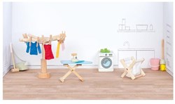 Goki mobili in legno casa delle bambole accessori lavanderia set casa delle bambole