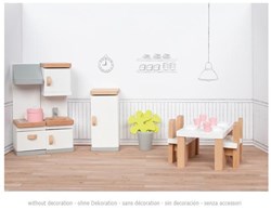 Goki mobili per casa delle bambole cucina accessori legno 20 pezzi