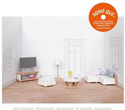 Goki mobili per casa delle bambole soggiorno set legno 15 pezzi