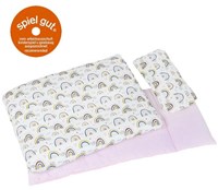 Goki set biancheria da letto bambole arcobaleno cuscino 22 x 10 cm cotone