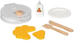 Goki set giocattolo piastra per waffle in legno con accessori - 9 pezzi