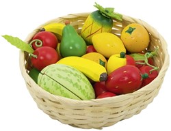 Goki cesto di frutta in legno giocattolo - 23 pezzi - gioco educativo
