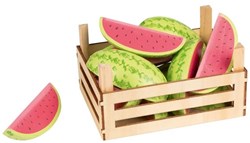 Goki cassetta di frutta in legno - meloni - accessorio bancarella mercato